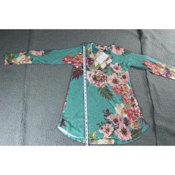 New Soft Surroundings Sweater Womens Xxs Tropical Floral Print V Neck USA - Picture 6 of 8